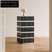 Chic Black Nordic Solid Wood 5-Drawer Living Room Side Storage Cabinet
