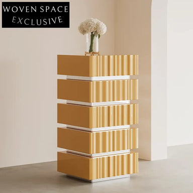 Chic Black Nordic Solid Wood 5-Drawer Living Room Side Storage Cabinet