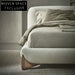 Chic Boucle Upholstered Storage Bed Frame: Modern Wooden Design & Metallic Details