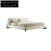Chic Boucle Upholstered Storage Bed Frame: Modern Wooden Design & Metallic Details