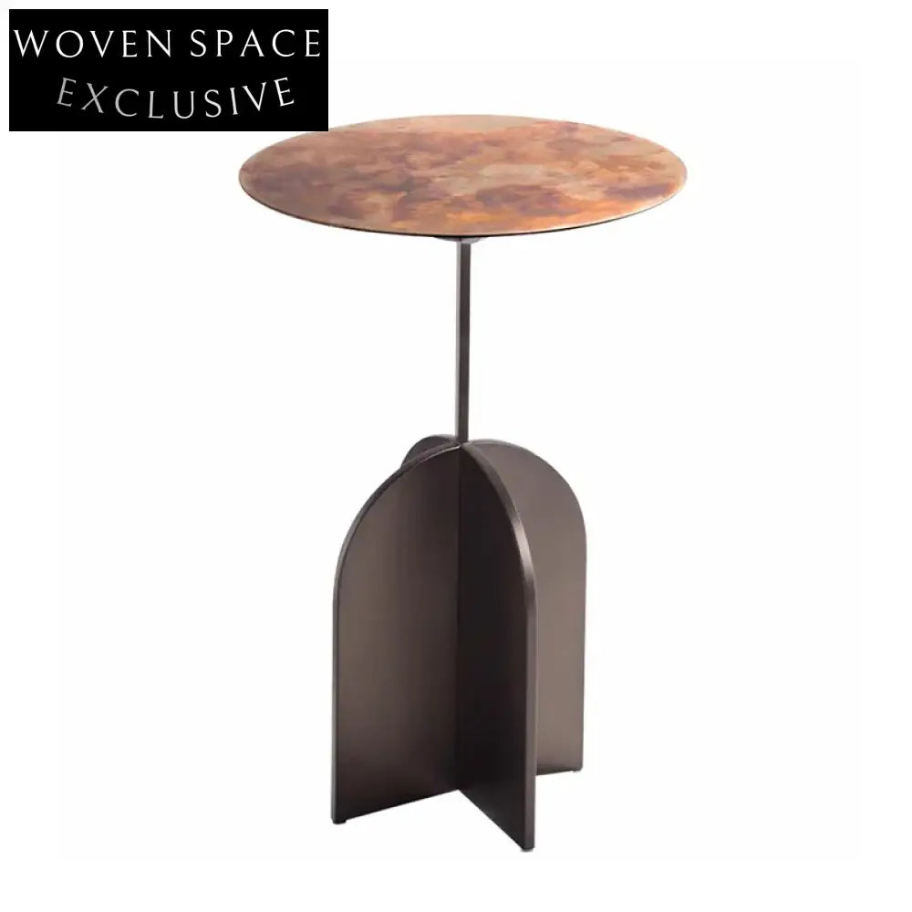 Chic Bronze Round Metal Nesting Coffee Table Set for Modern Living