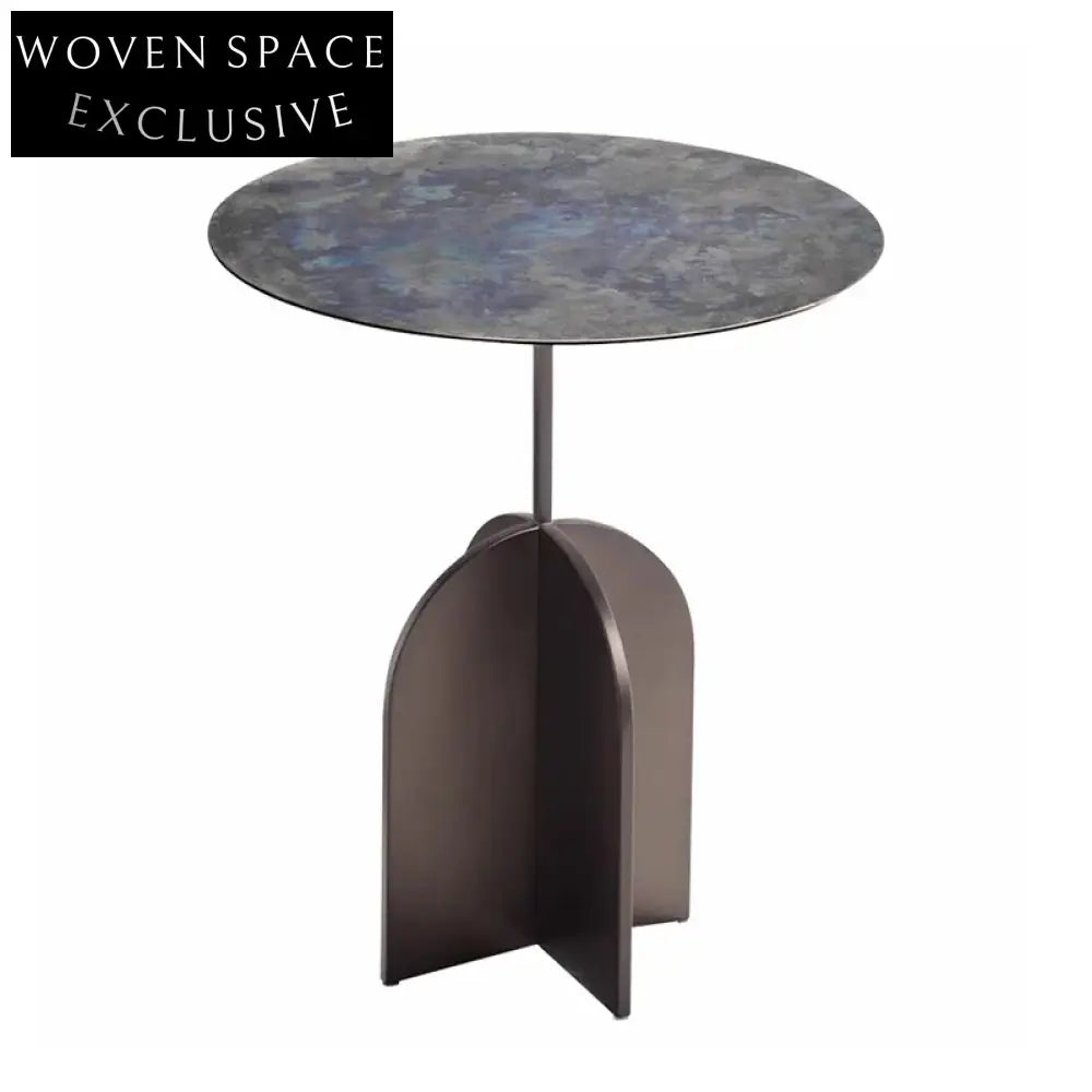 Chic Bronze Round Metal Nesting Coffee Table Set for Modern Living