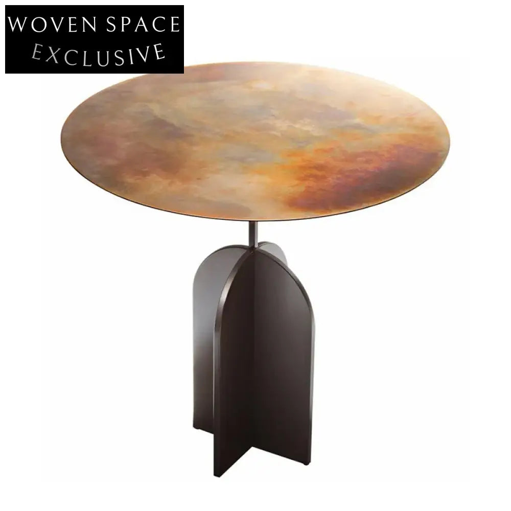 Chic Bronze Round Metal Nesting Coffee Table Set for Modern Living