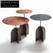 Chic Bronze Round Metal Nesting Coffee Table Set for Modern Living