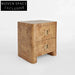Chic Burl Bark Wood Modern Luxury Nightstand for Bedroom Home Hotel Side Table