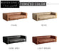 Chic Camel Leather Art Sofa, Modern Industrial Style Living Room Couch
