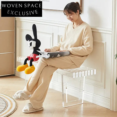 Chic Clear Acrylic Italian Luxury Ottoman Bench for Modern Living Spaces