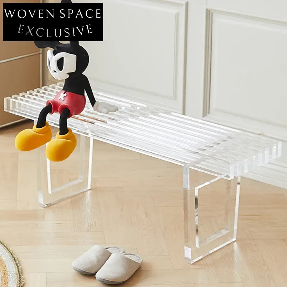 Chic Clear Acrylic Italian Luxury Ottoman Bench for Modern Living Spaces