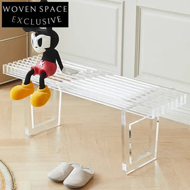 Chic Clear Acrylic Italian Luxury Ottoman Bench for Modern Living Spaces