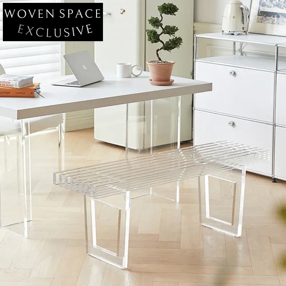 Chic Clear Acrylic Italian Luxury Ottoman Bench for Modern Living Spaces