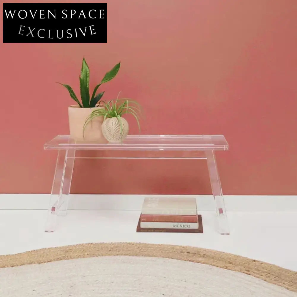 Chic Clear Acrylic Square Round Stool Long Bench Modern Living