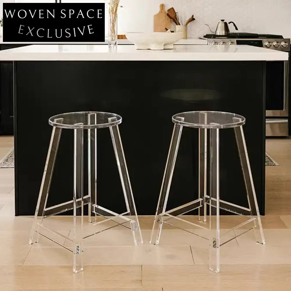 Chic Clear Acrylic Square Round Stool Long Bench Modern Living
