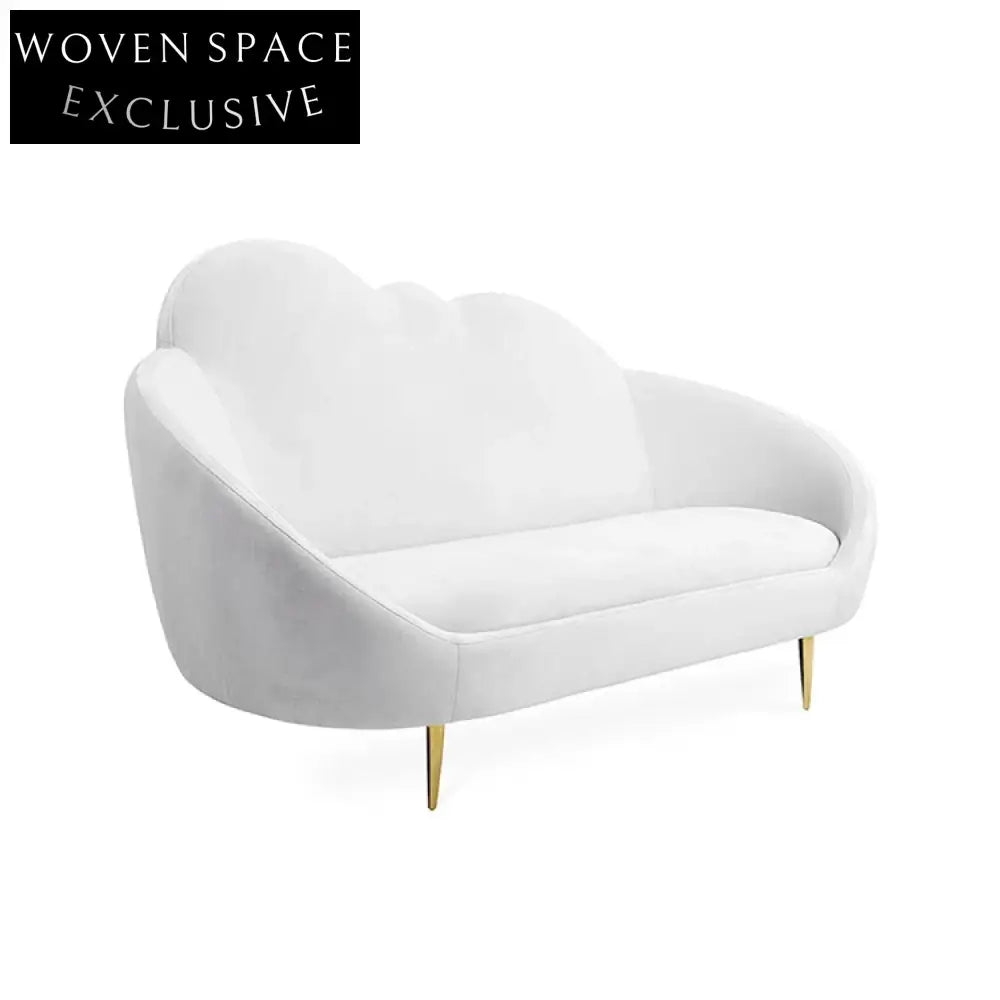 Chic Curved Fabric Loveseat Sofa – Modern Nordic Style for Small Spaces