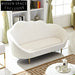 Chic Curved Fabric Loveseat Sofa – Modern Nordic Style for Small Spaces