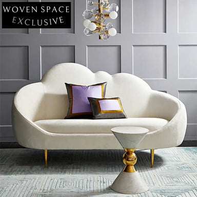 Chic Curved Fabric Loveseat Sofa – Modern Nordic Style for Small Spaces