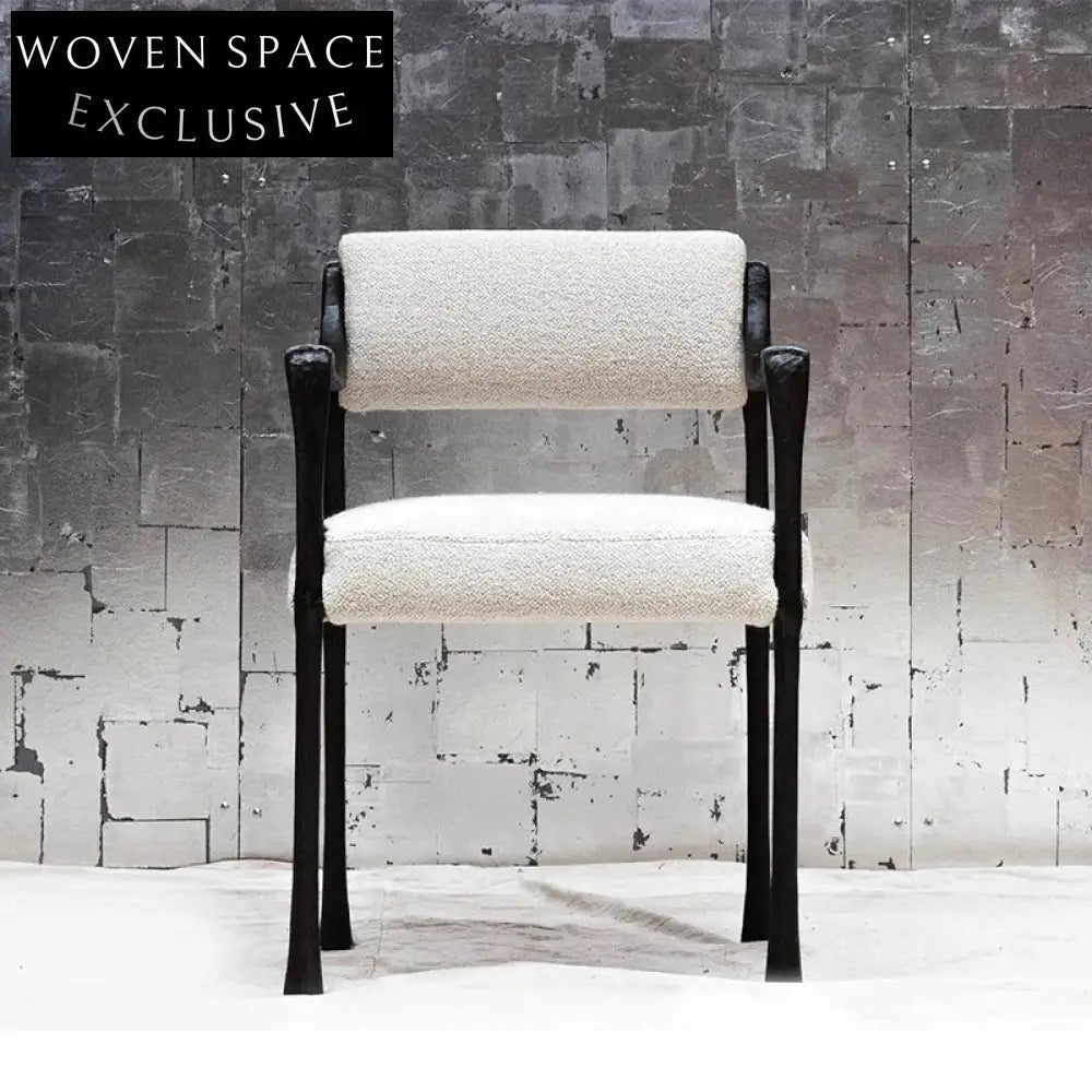 Chic Fabric Upholstered Metal Frame Modern Restaurant Dining Armchair