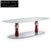 Chic French Postmodern Carrara Marble Oval Stone Coffee Table for Living Room