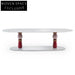 Chic French Postmodern Carrara Marble Oval Stone Coffee Table for Living Room