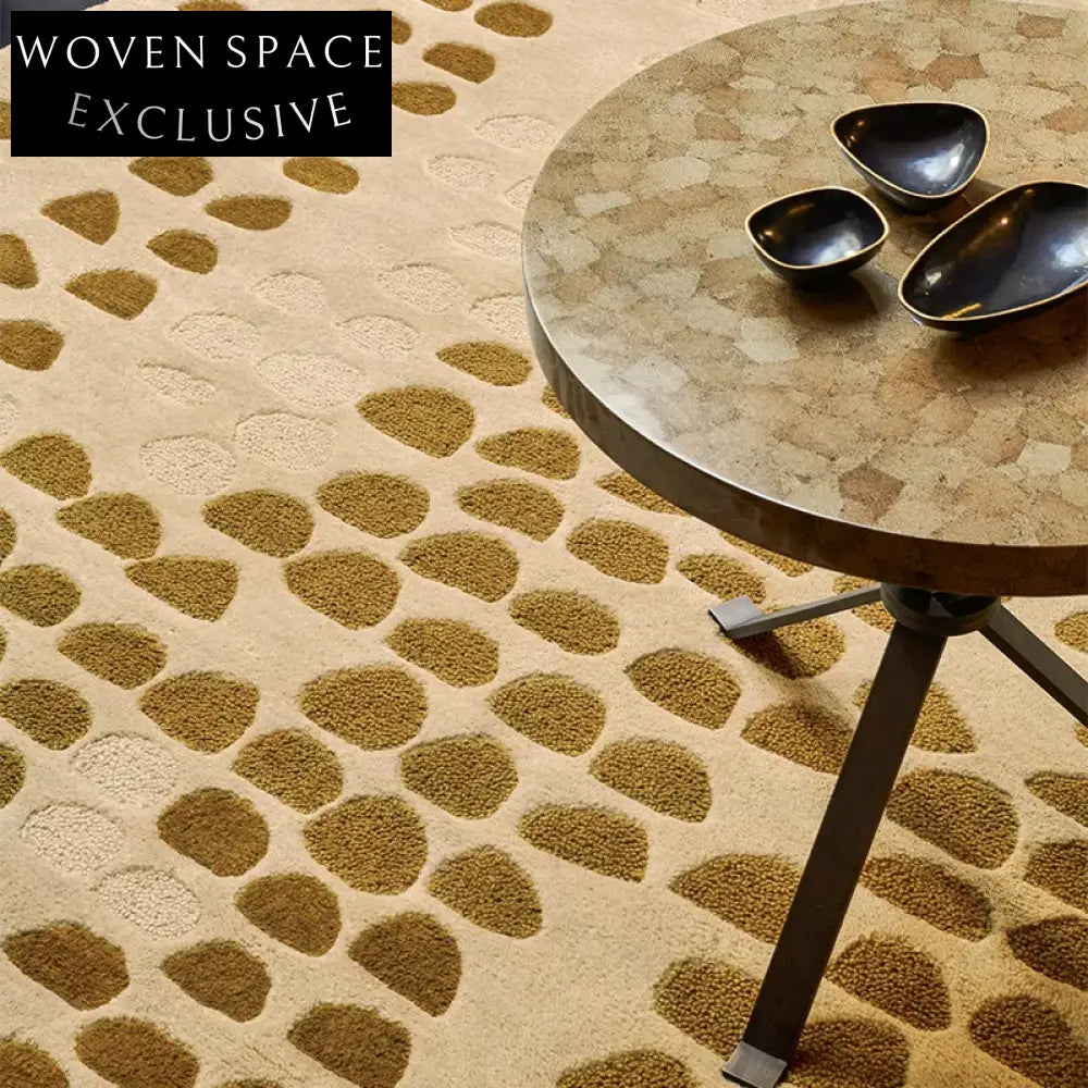 Chic French Retro Coffee-Color Thick Polyester Fiber Custom Living Room Area Rug