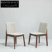 Chic French Style Upholstered Fabric Dining Chair with Solid Wood Legs