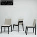 Chic French Style Upholstered Fabric Dining Chair with Solid Wood Legs