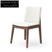 Chic French Style Upholstered Fabric Dining Chair with Solid Wood Legs