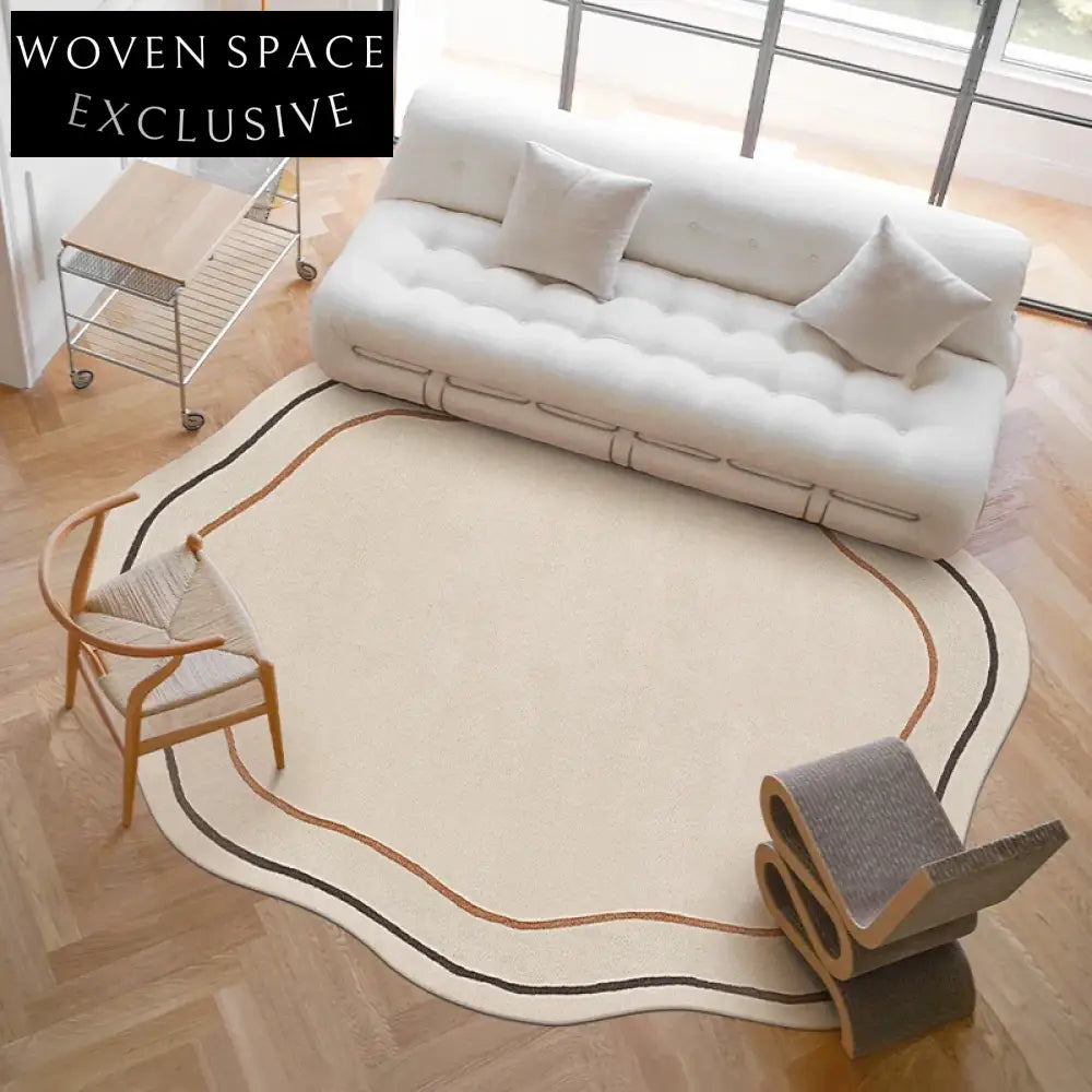 Chic French Vintage Woolen Irregular Solid Color Handmade Area Rug