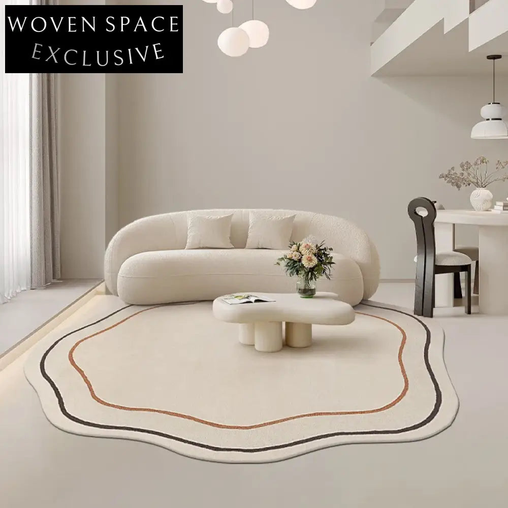 Chic French Vintage Woolen Irregular Solid Color Handmade Area Rug