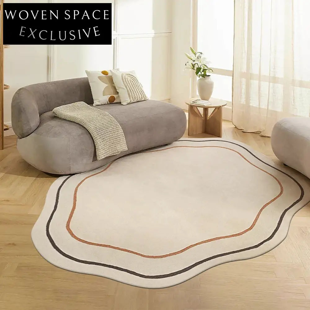 Chic French Vintage Woolen Irregular Solid Color Handmade Area Rug
