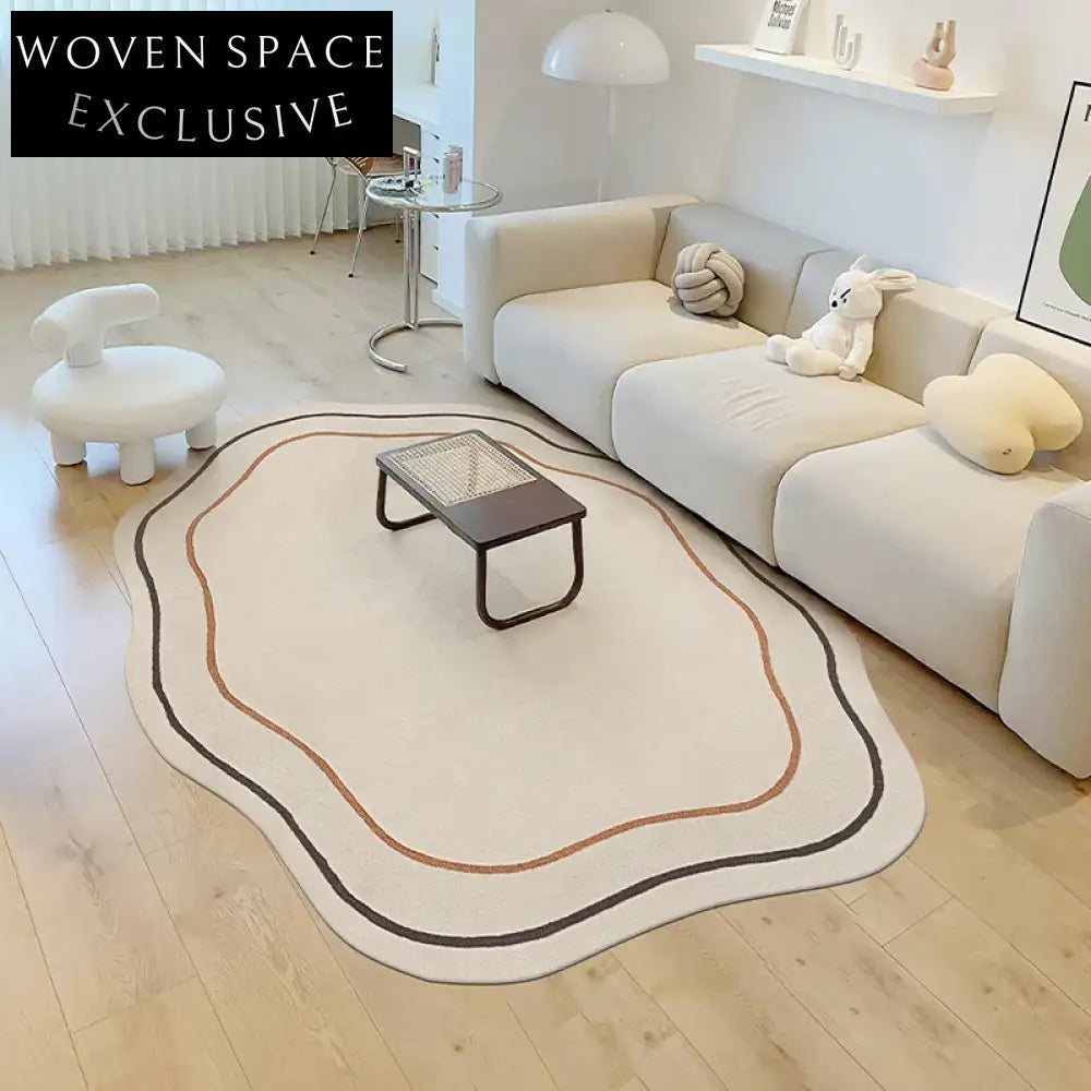 Chic French Vintage Woolen Irregular Solid Color Handmade Area Rug
