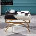 Chic Genuine Cowhide Upholstered Modern Living Room Ottoman Bench