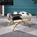Chic Genuine Cowhide Upholstered Modern Living Room Ottoman Bench