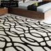 Chic Geometric Polyester Area Rug: Soft, Modern, Perfect for Living Room
