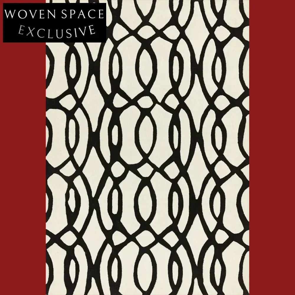 Chic Geometric Polyester Area Rug: Soft, Modern, Perfect for Living Room