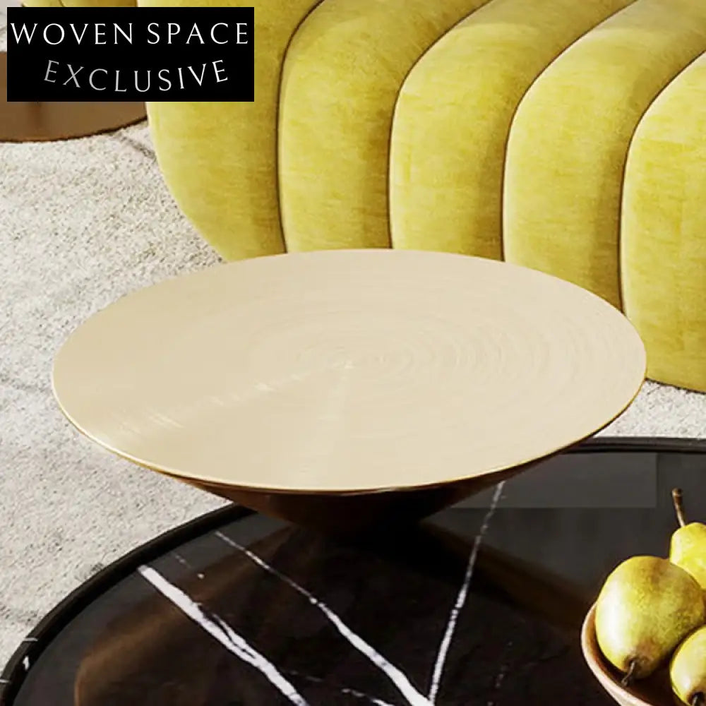 Chic Gold Metal Marble Coffee Table, Durable Living Room Centerpiece