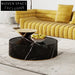 Chic Gold Metal Marble Coffee Table, Durable Living Room Centerpiece