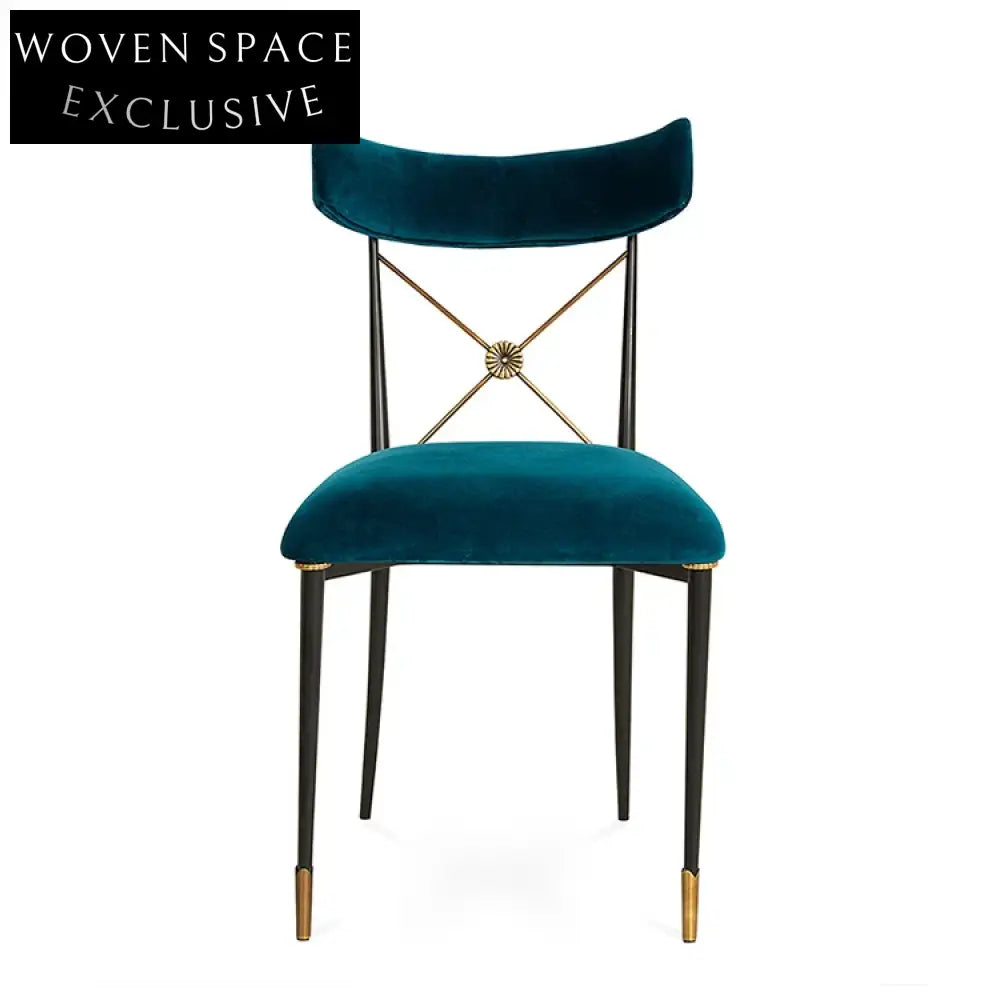 Chic Gold Stainless Steel Velvet Upholstered Modern Dining Room Chair