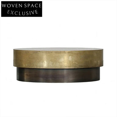 Chic Golden Stainless Steel Oval Coffee Table, Modern Luxury Living Room