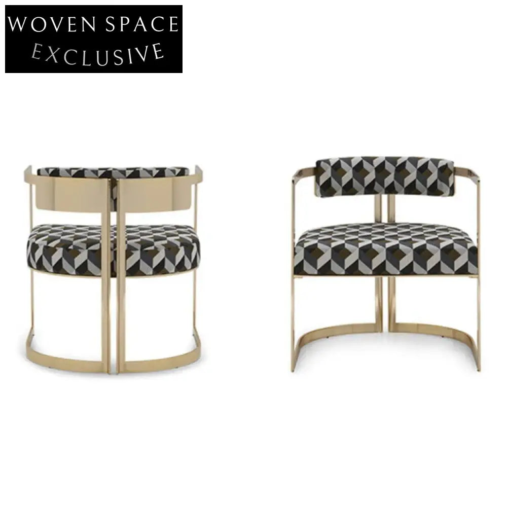 Chic Golden Stainless Steel Velvet Dining Chair for Opulent Living Spaces