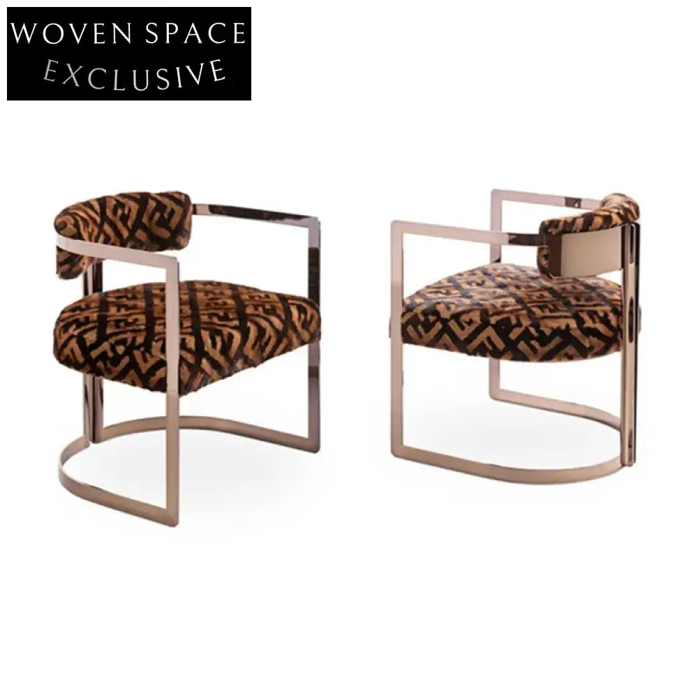 Chic Golden Stainless Steel Velvet Dining Chair for Opulent Living Spaces