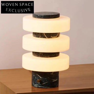 Chic Green Marble LED Table Lamp, Modern Bedroom Hotel Home Lighting