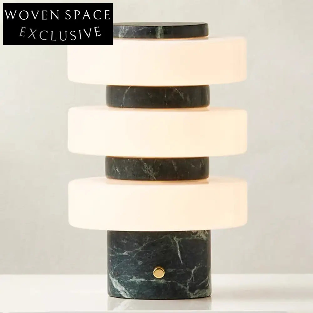 Chic Green Marble LED Table Lamp, Modern Bedroom Hotel Home Lighting