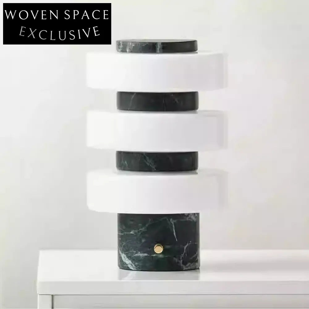 Chic Green Marble LED Table Lamp, Modern Bedroom Hotel Home Lighting