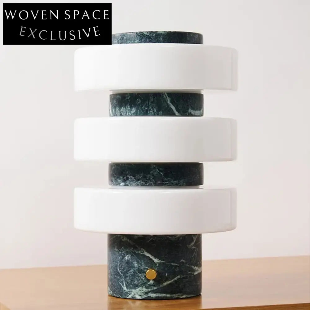 Chic Green Marble LED Table Lamp, Modern Bedroom Hotel Home Lighting