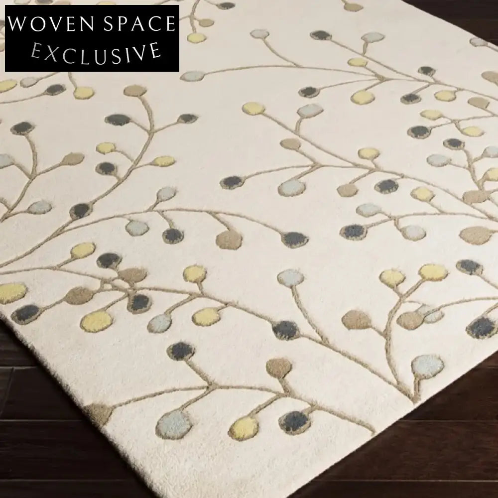 Chic Handmade Cream Geometric Area Rug for Modern Living Spaces