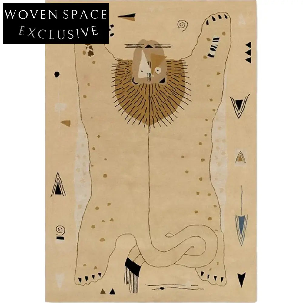 Chic Handmade Maillard Geometric Polyester Area Rug for Living Room Decor