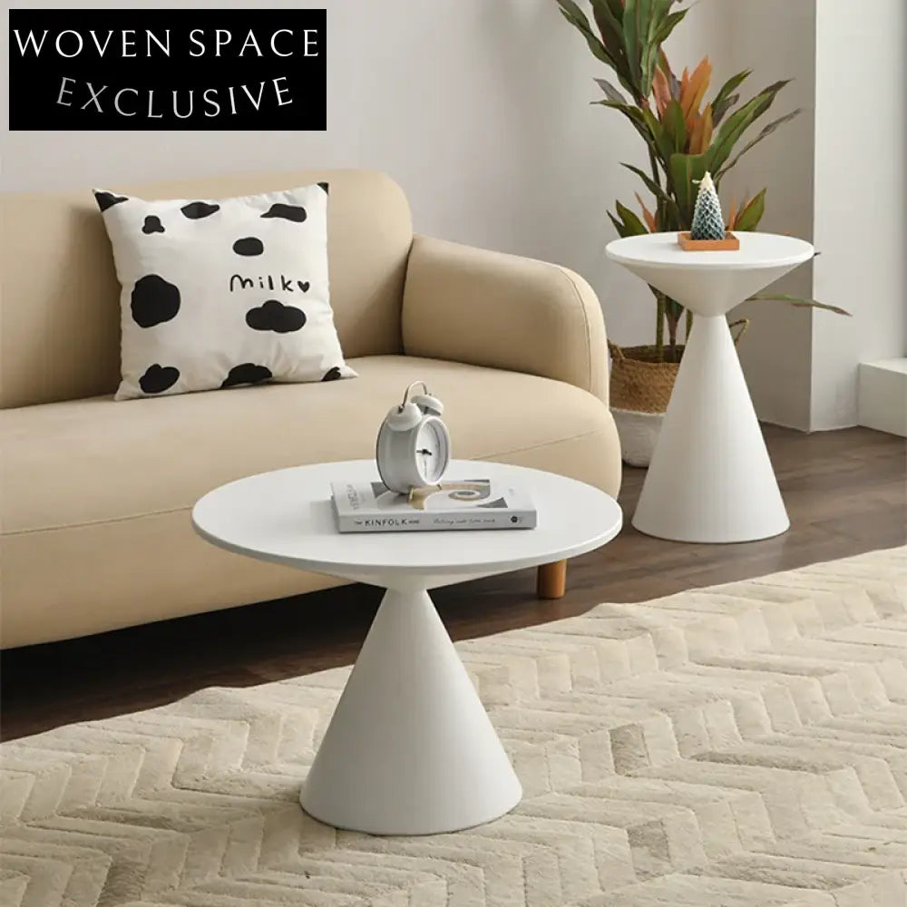 Chic Industrial Round Metal Coffee Table Set - Modern Side Accent Tables