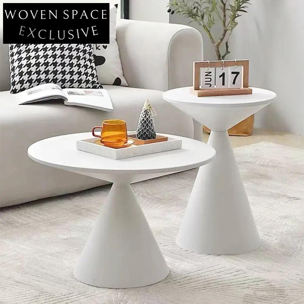 Chic Industrial Round Metal Coffee Table Set - Modern Side Accent Tables