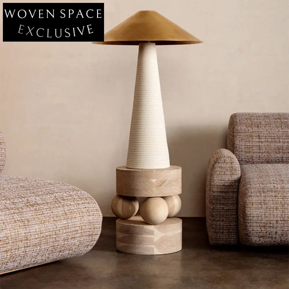 Chic Industrial Round Wood Marble Sofa Side Coffee Table