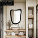 Chic Irregular Black Solid Wood Frame Wall Mounted Vanity Mirror